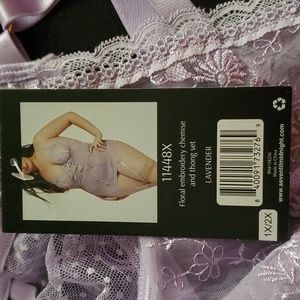 Seven Til Midnight Plus Size Chemise and Thong Set